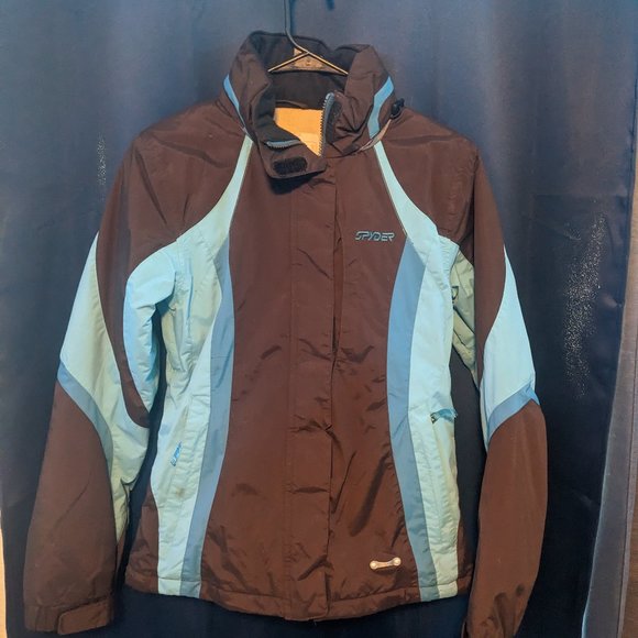 Spyder Jackets & Blazers - Women's Spider Snow Jacket Blue/Brown Size 6
